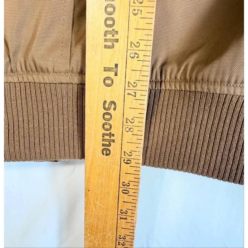 Banana Republic Flight Jacket Mens Large Tan Water Resistant Bomber Jacket